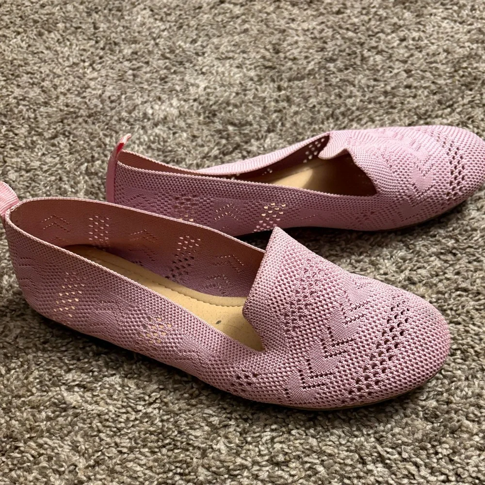 Pink Women's Knit Flats